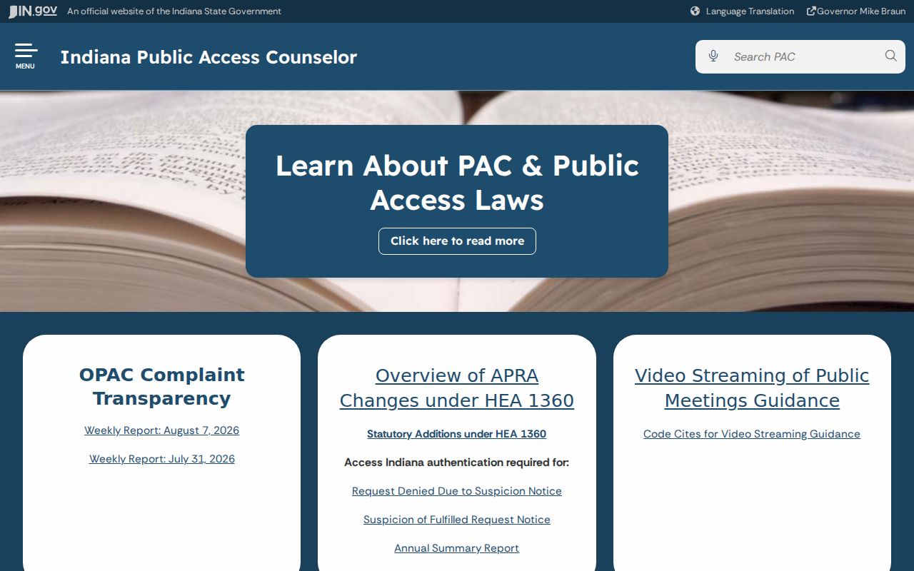 Indiana arrest records public access guidance