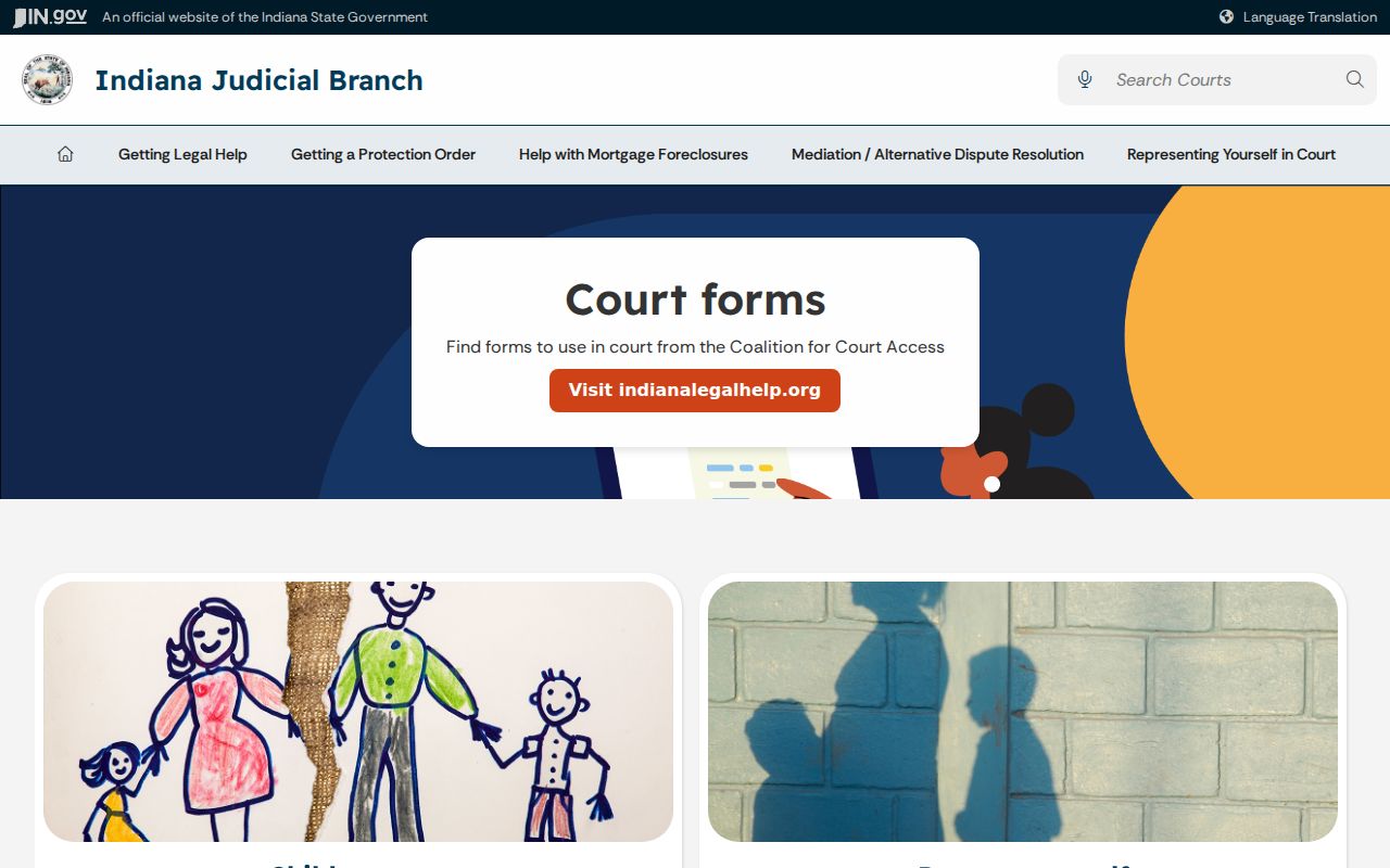 Indiana court records self-service resources