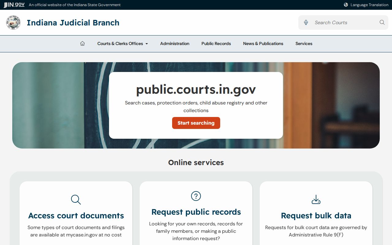 Indiana court records public access resources