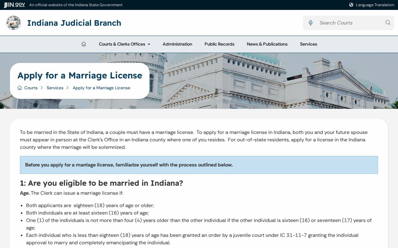Indiana marriage and divorce records marriage license guidance